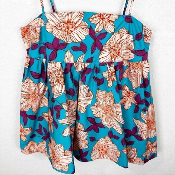Autumn Adeigbo Tank Top Spaghetti Strap Floral Size 6 & 8 Tropical - Picture 2 of 5